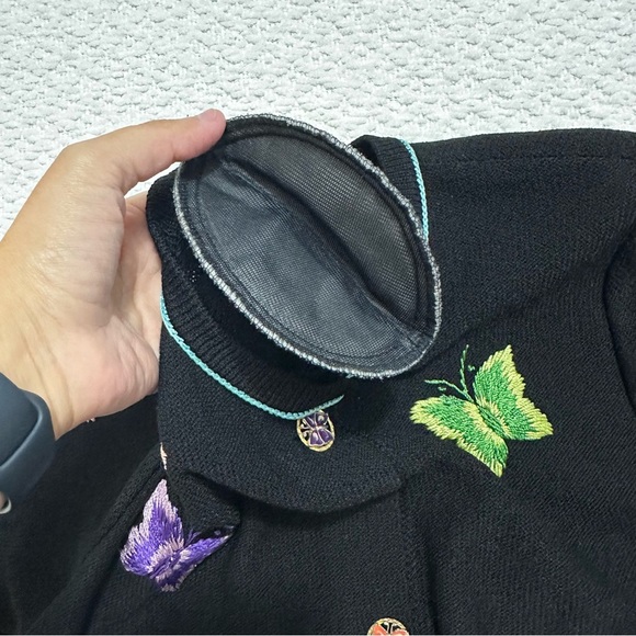 Vintage Alnora Dress Embroidered Butterflies Women’s Large - Picture 14 of 14